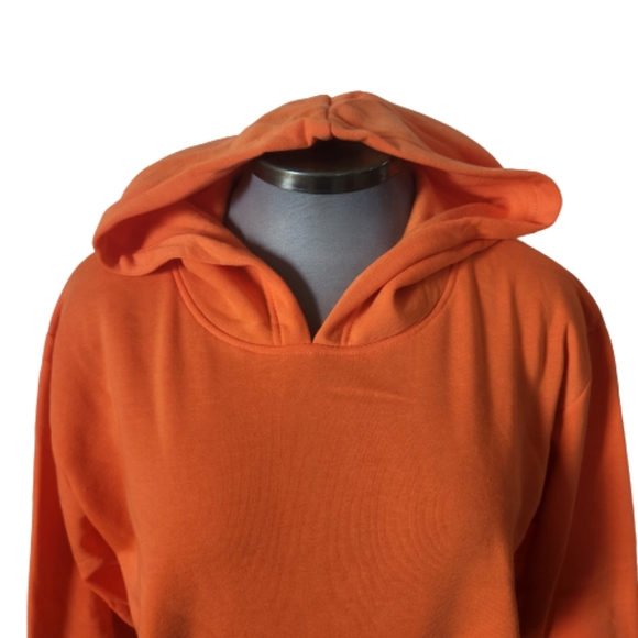 CORSET STYLE ☆ ORANGE ☆ CROPPED HOODIE ☆ NWT - Picture 5 of 13